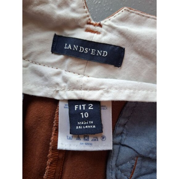 Lands End Womens Rust Chino Pants Size 10 Flat Front Straight Leg Preppy Office - Picture 3 of 8